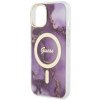 Guess GUHMP14SHTMRSU iPhone 14 / 15 / 136.1 purpurowy/purple hardcase Golden Marble MagSafe